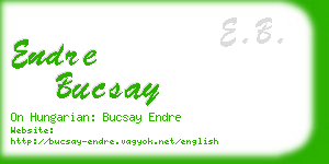 endre bucsay business card